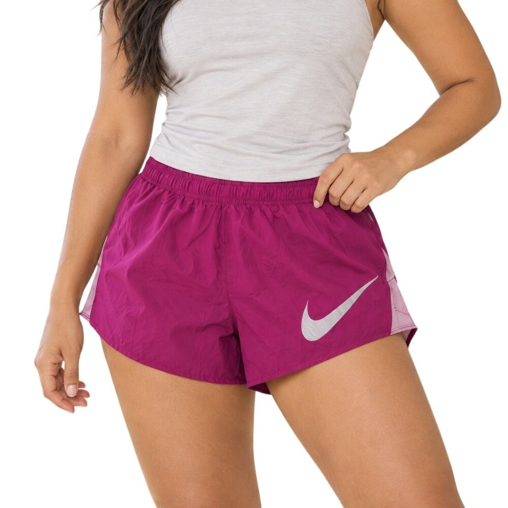 Nike Dri-FIT Fuchsia Burgundy Running Shorts L 3" Athleisure